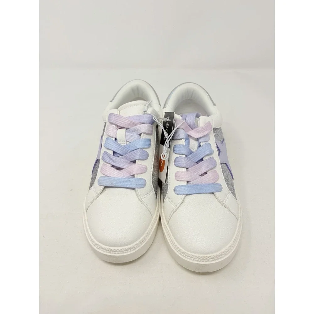 Art Class Youth Girls Size 2 Lace Up Kaitlyn Court Sneakers in Silver/White S2